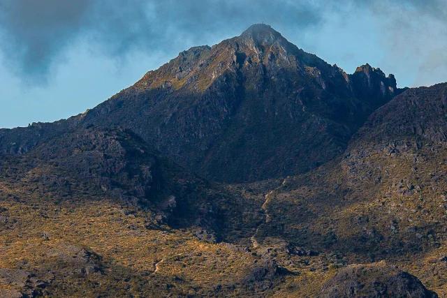 Chirripo Peak looming on a sunny day